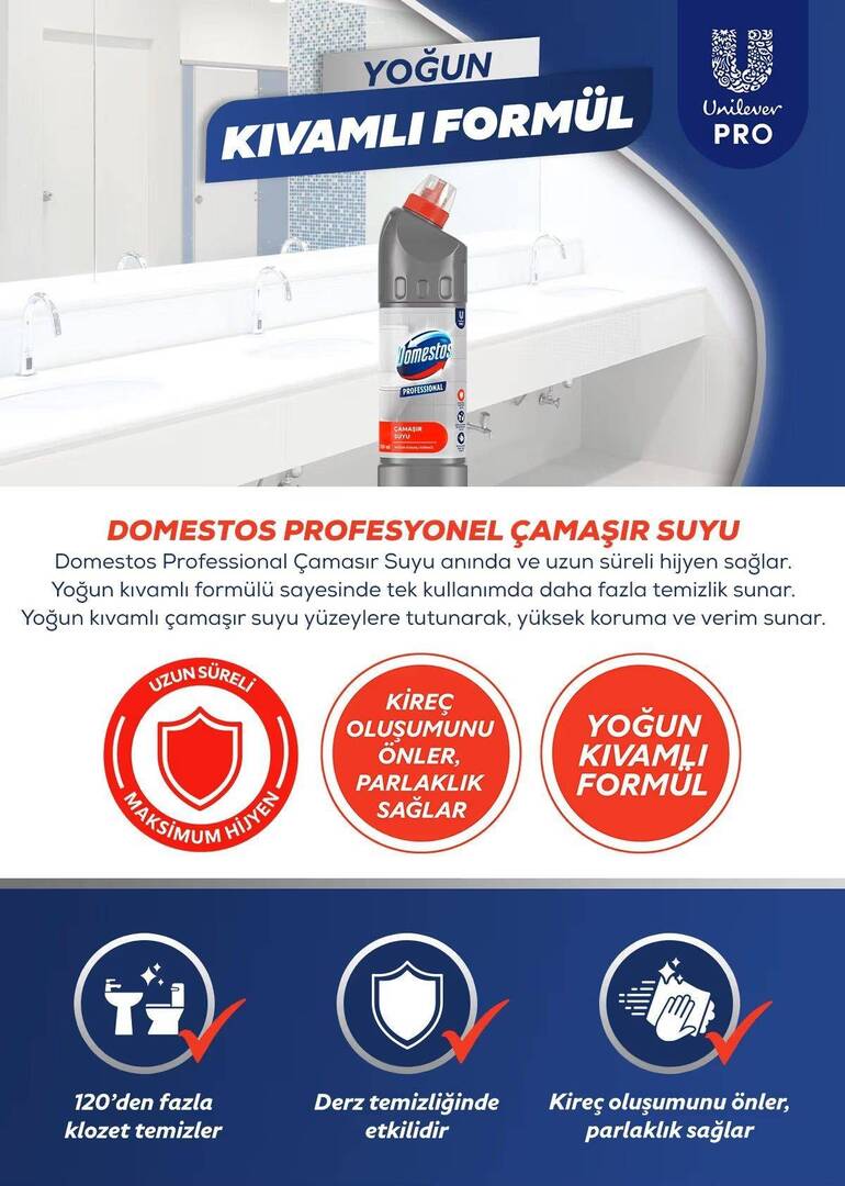 DOMESTOS PRO KOLAY KULLANIM ÇAMAŞIR SUYU 1250ML