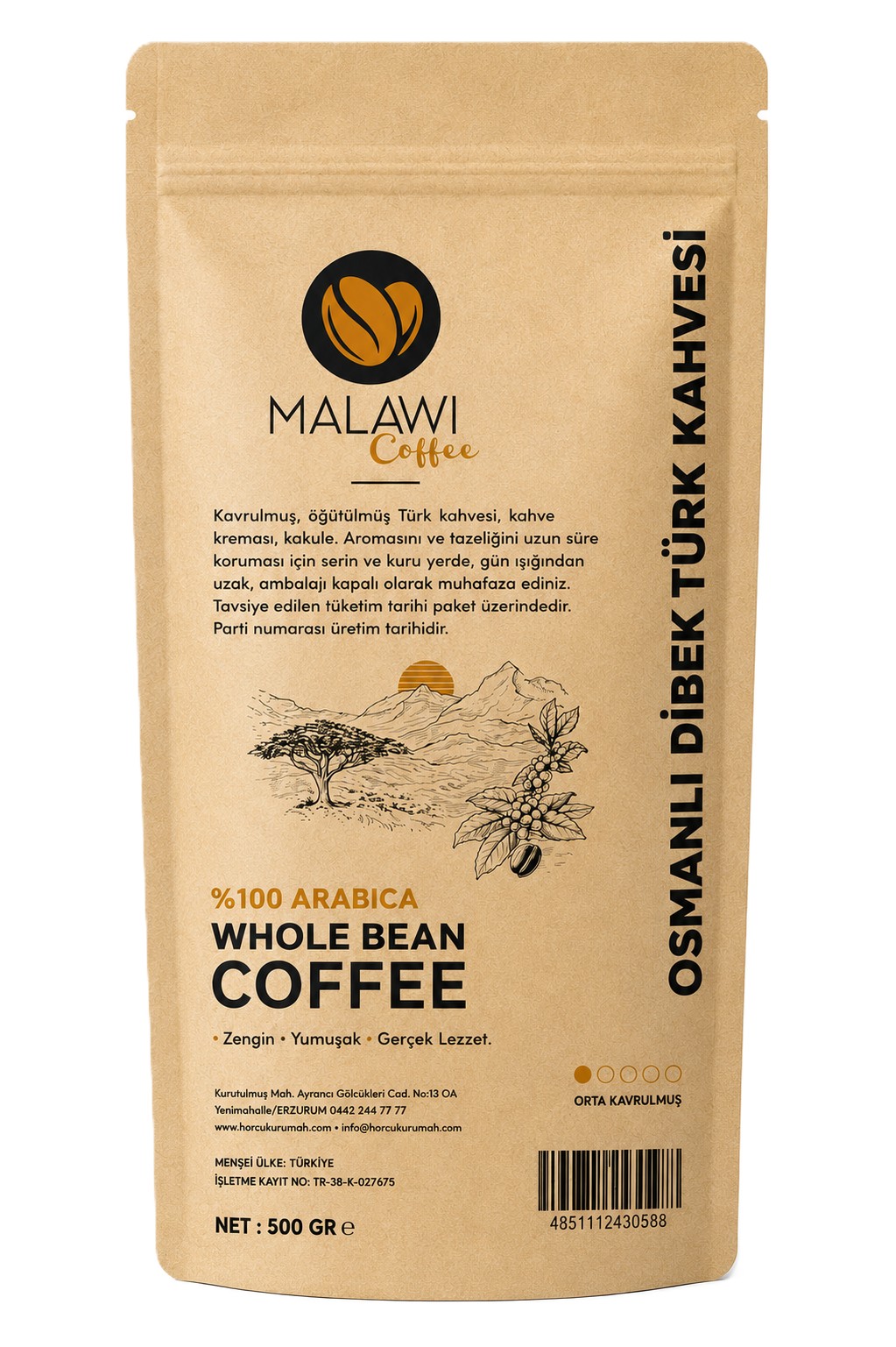 MALAWI COFFEE OSMANLI DİBEK KAHVESİ 500GR