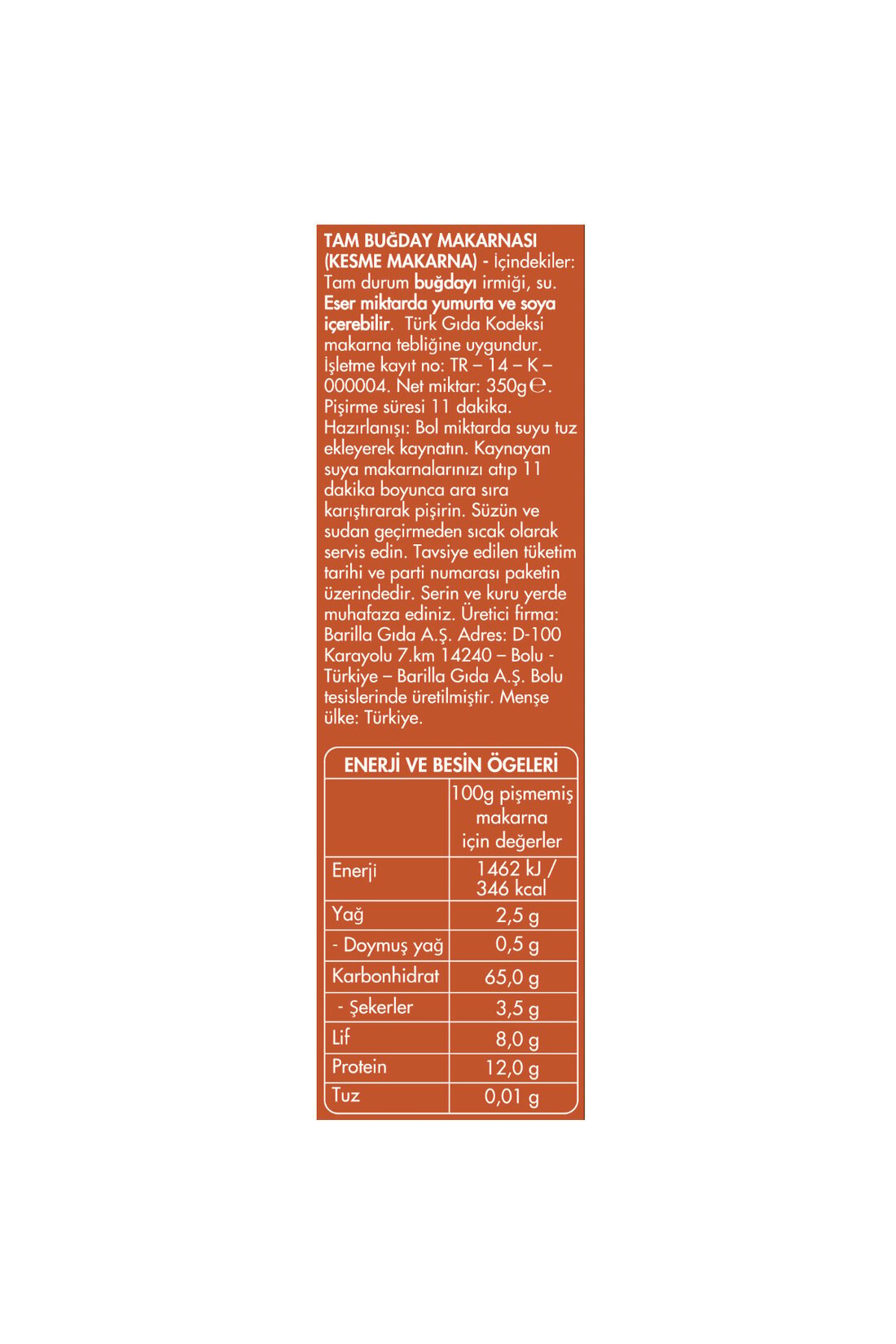 FİLİZ TAM BUĞDAY 350 GR BURGU MAKARNA