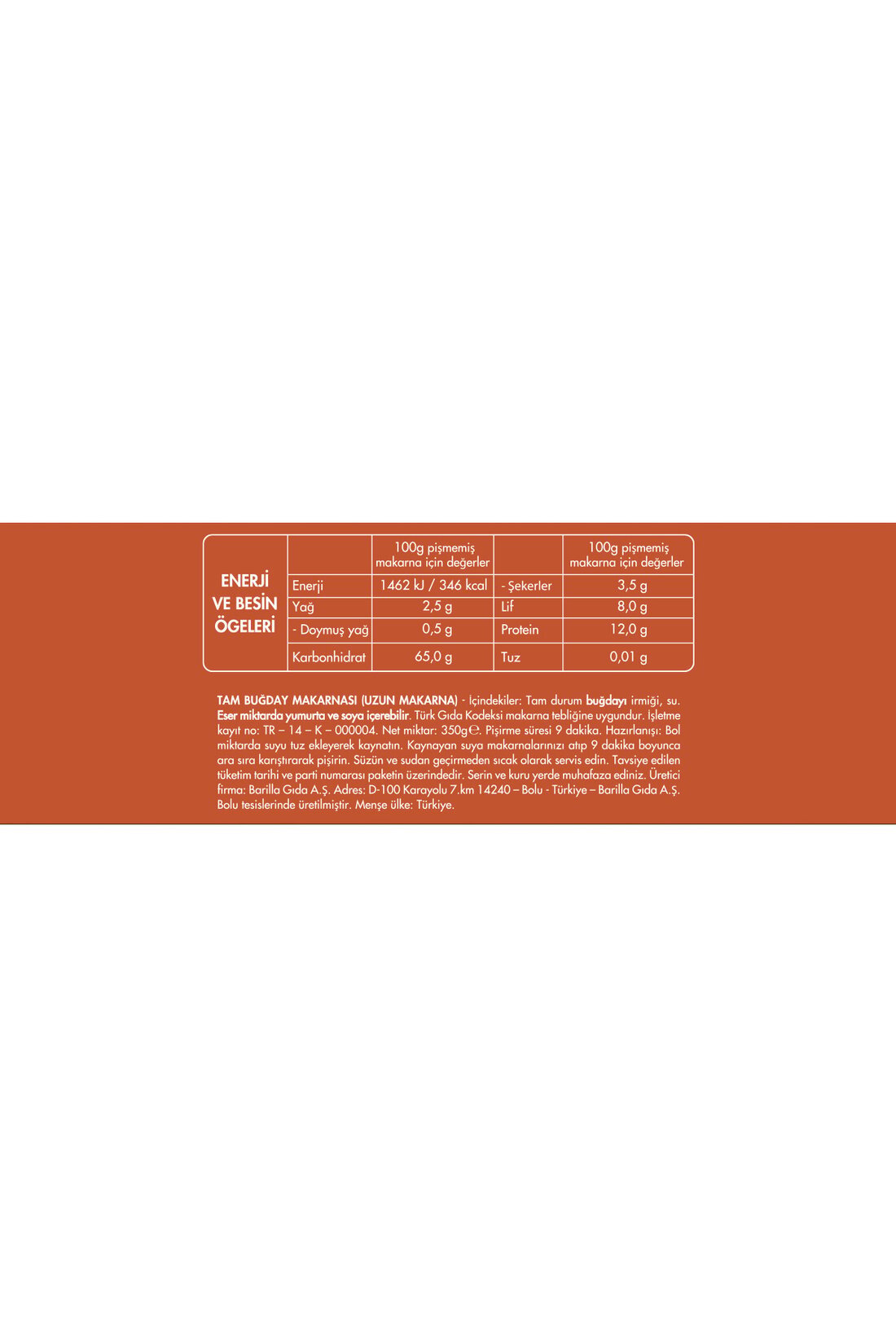 FİLİZ TAM BUĞDAY 350 GR SPAGETTİ MAKARNA
