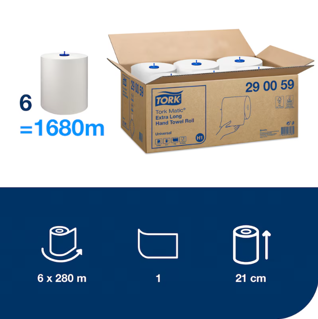 TORK MATİC EXTRA LONG HTR UNİVERSAL HAREKETLİ HAVLU 280 MT*6AD