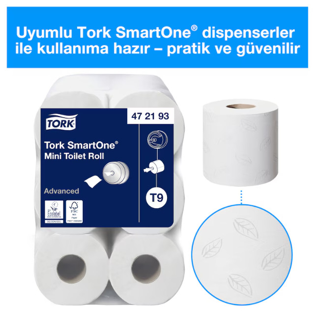 TORK SMARTONE MİNİ TUVALET KAĞIDI DİSPENSERİ BEYAZ