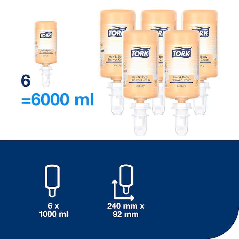TORK LUXURY HAİR BODY SHOWER CREAM 1000ML*6AD