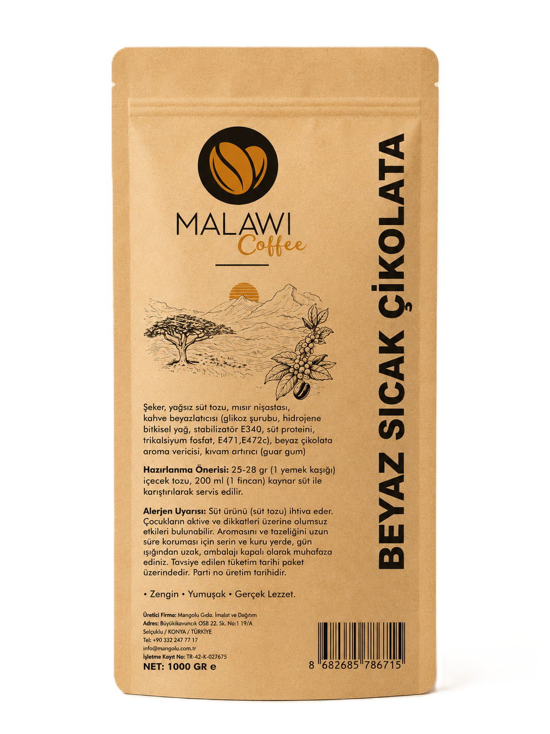 MALAWI COFFEE BEYAZ SICAK ÇİKOLATA 1000GR 