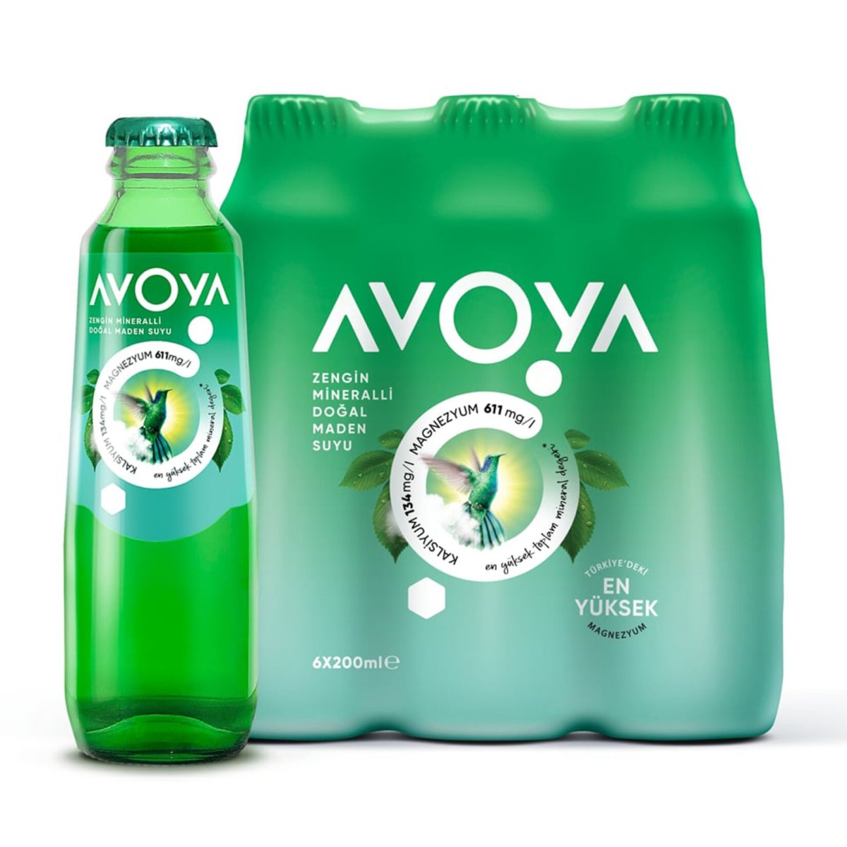 AVOYA VİDALI SADE MADEN SUYU 200ML 6 ADET