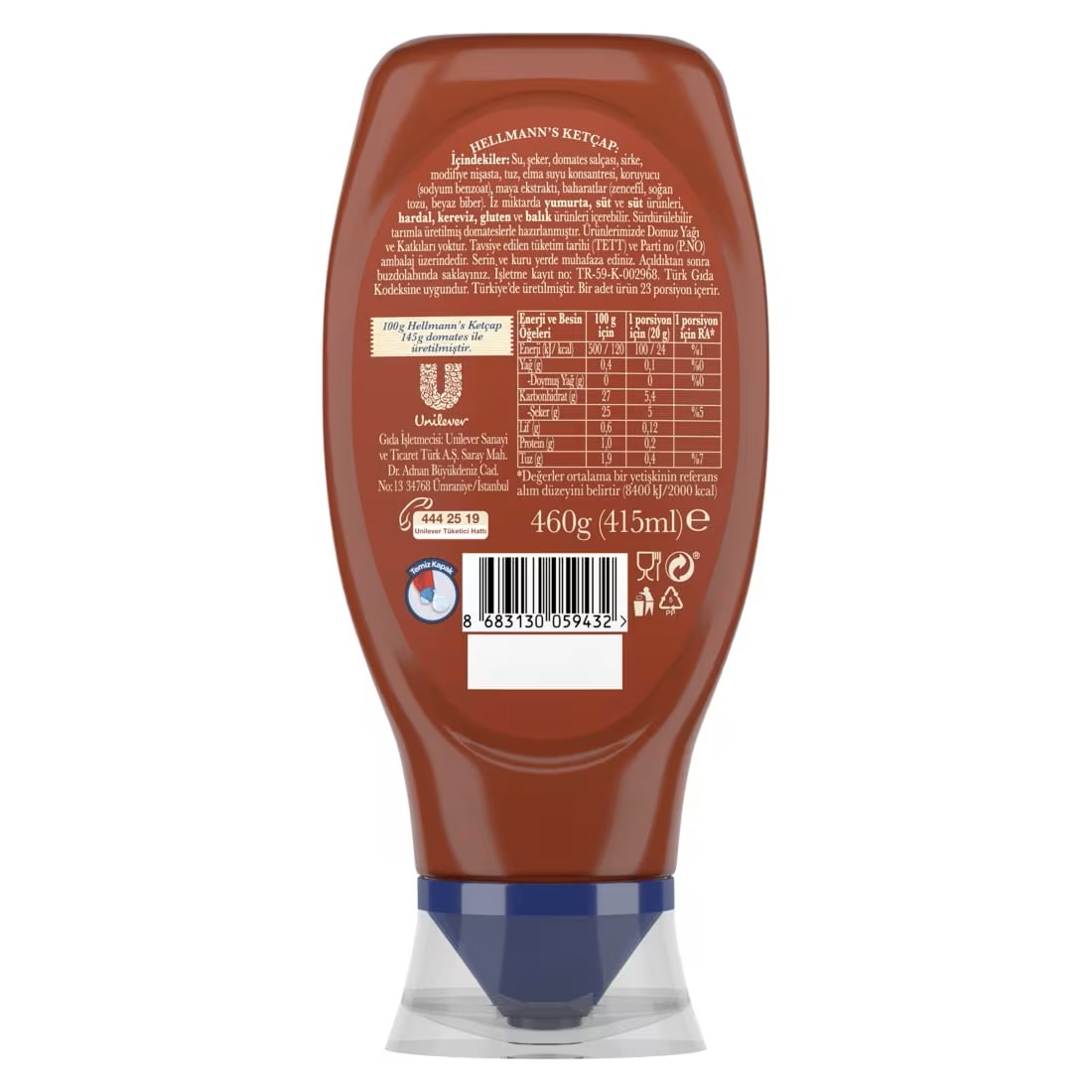HELLMANS KETÇAP ŞİŞE FS 460 GR