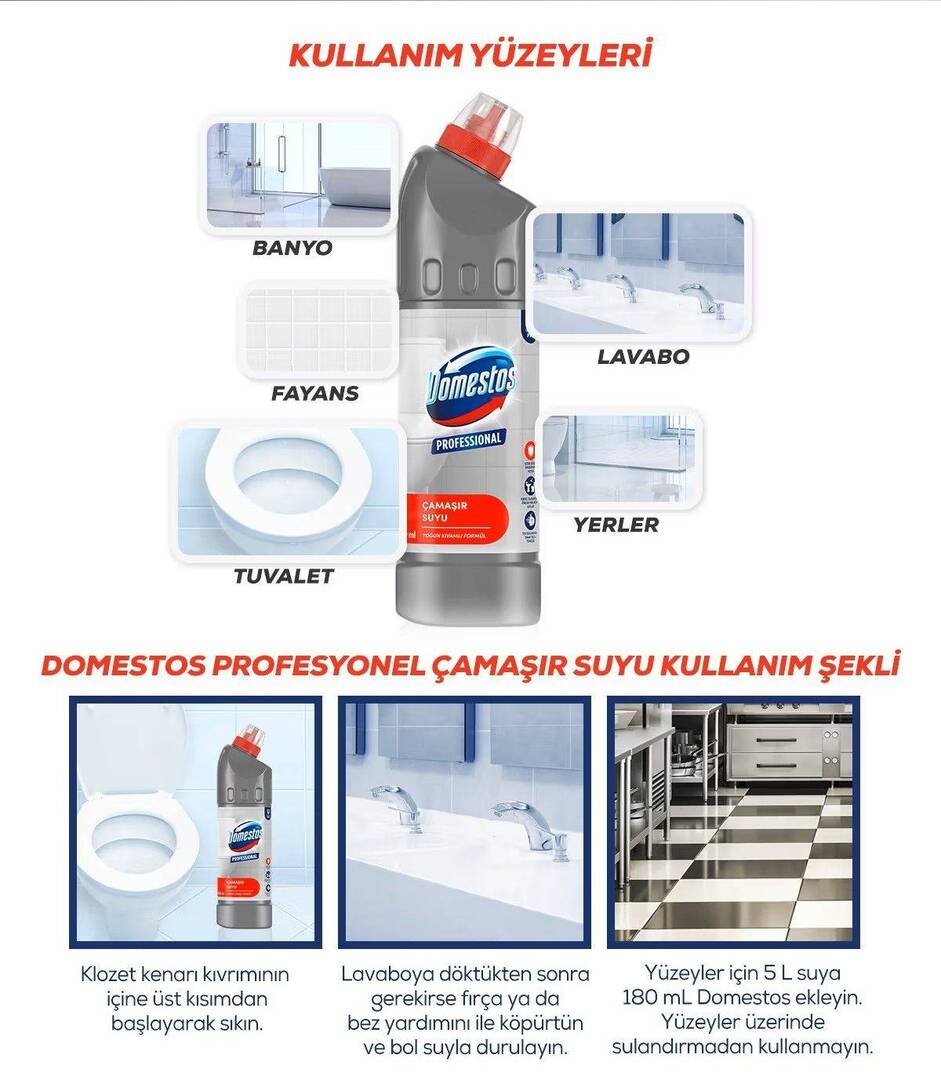 DOMESTOS PRO KOLAY KULLANIM ÇAMAŞIR SUYU 1250ML