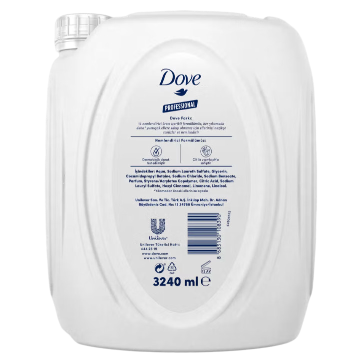 DOVE PROFESYONEL NEMLENDİRİCİ SIVI SABUN 3.2L