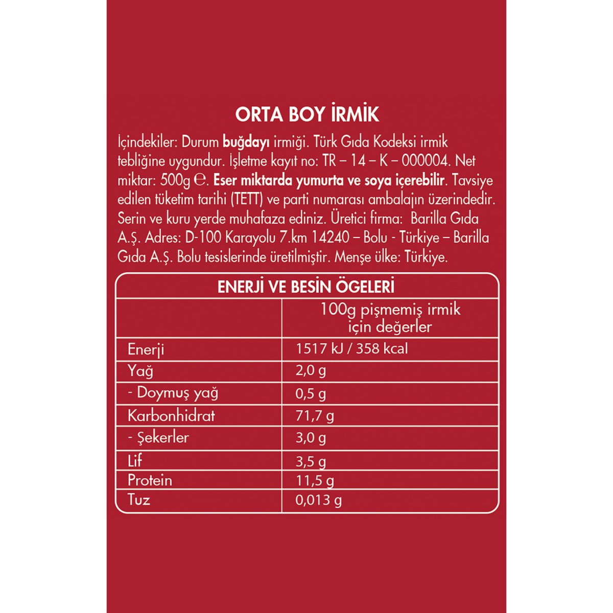 FİLİZ İRMİK 500GR