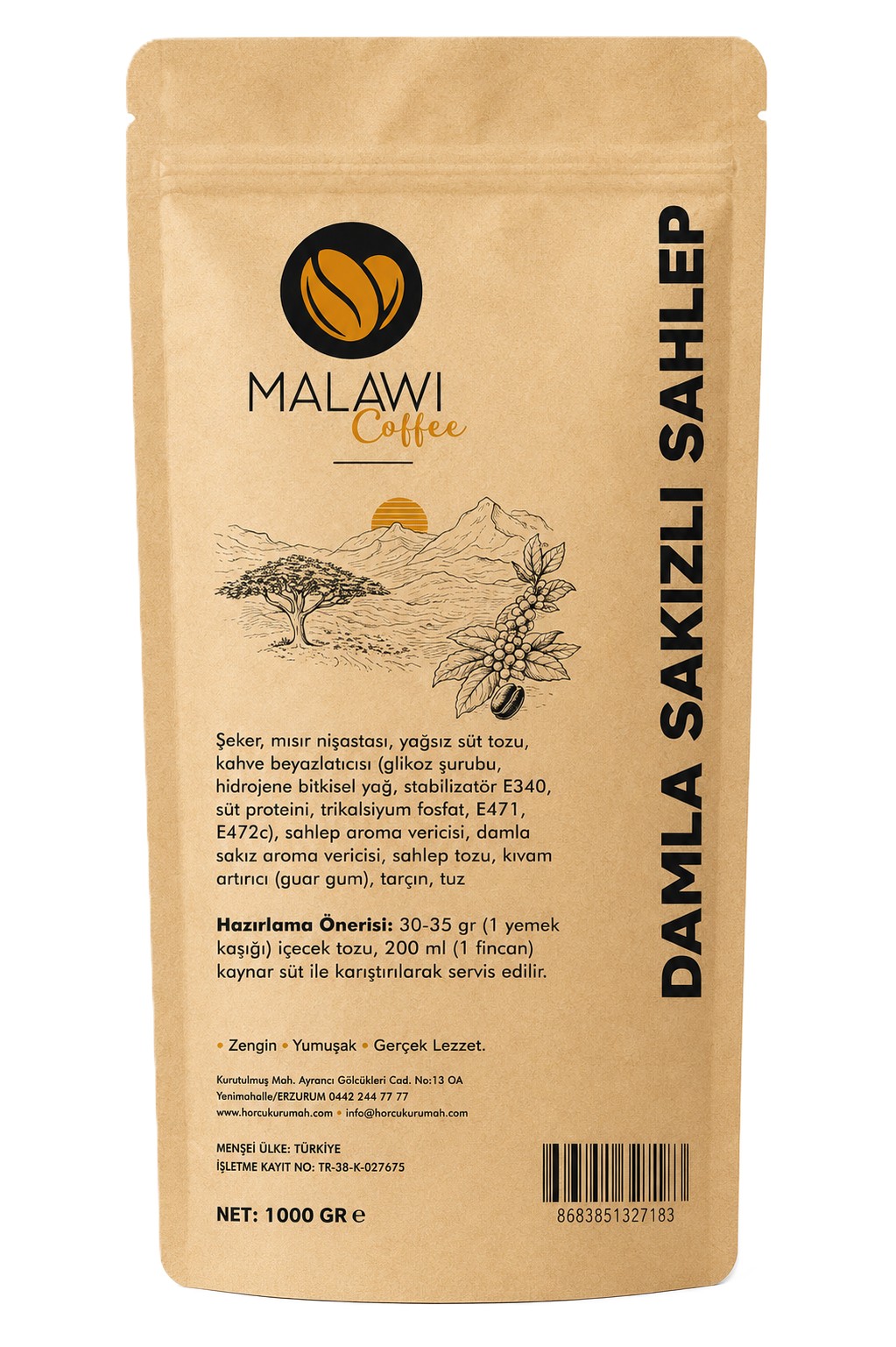 MALAWI COFFEE DAMLA SAKIZLI SAHLEP 1000GR