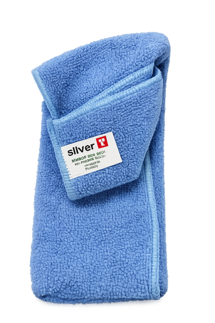 SİLVER HOME 235GSM 40*40CM HAVLU MİKROFİBER OVERLOKLU TEMİZLİK BEZİ-MAVİ 20 ADET