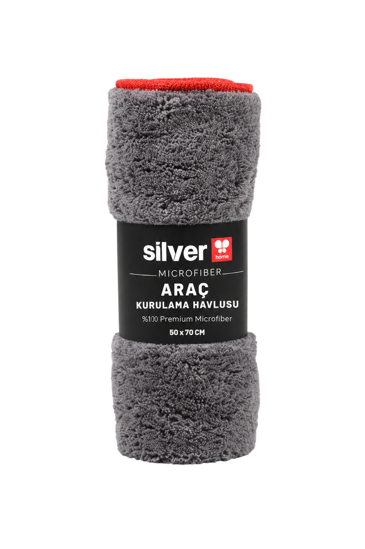 SİLVER HOME 390GSM 50*70 ARAÇ KURULAMA BEZİ-GRİ