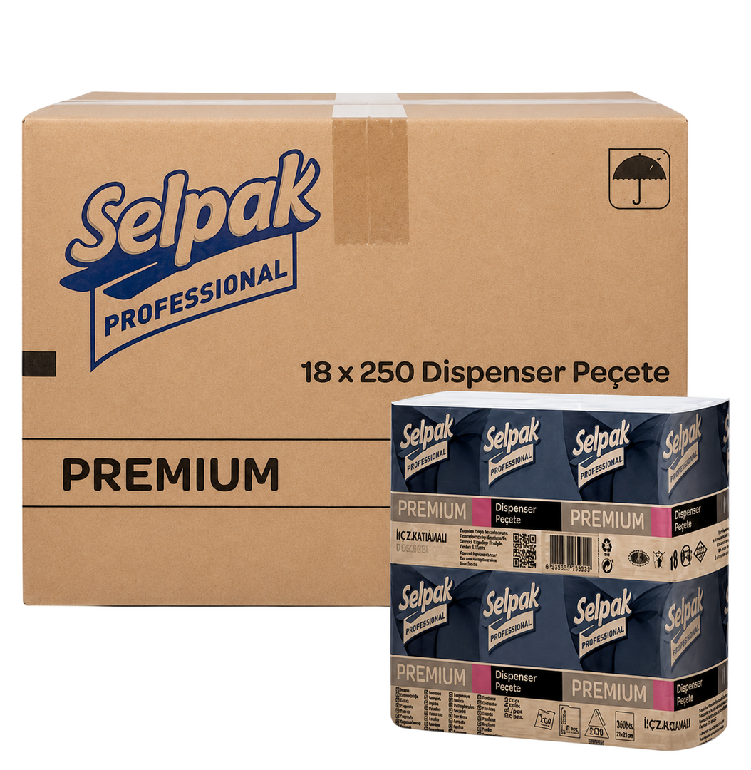 SELPAK PRO PREMİUM DİSPENSER PEÇETE 3 KATLI 250AD*18PKT