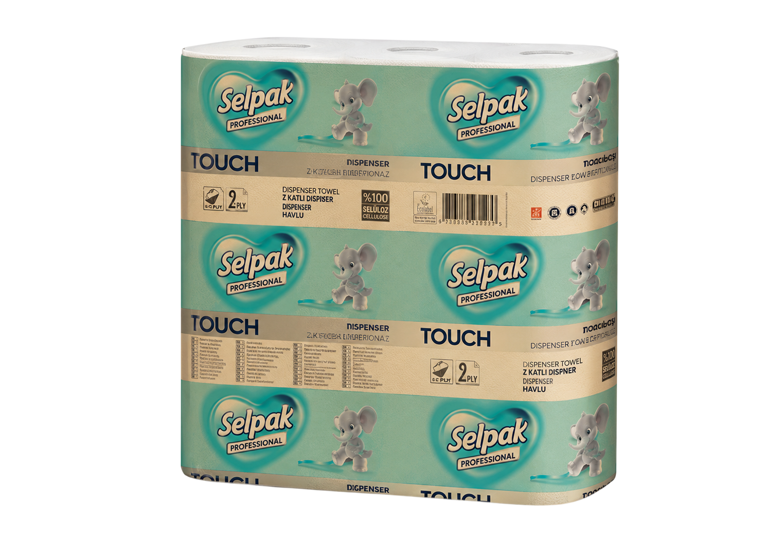SELPAK PRO TOUCH Z KATLAMA HAVLU 200*12PK 