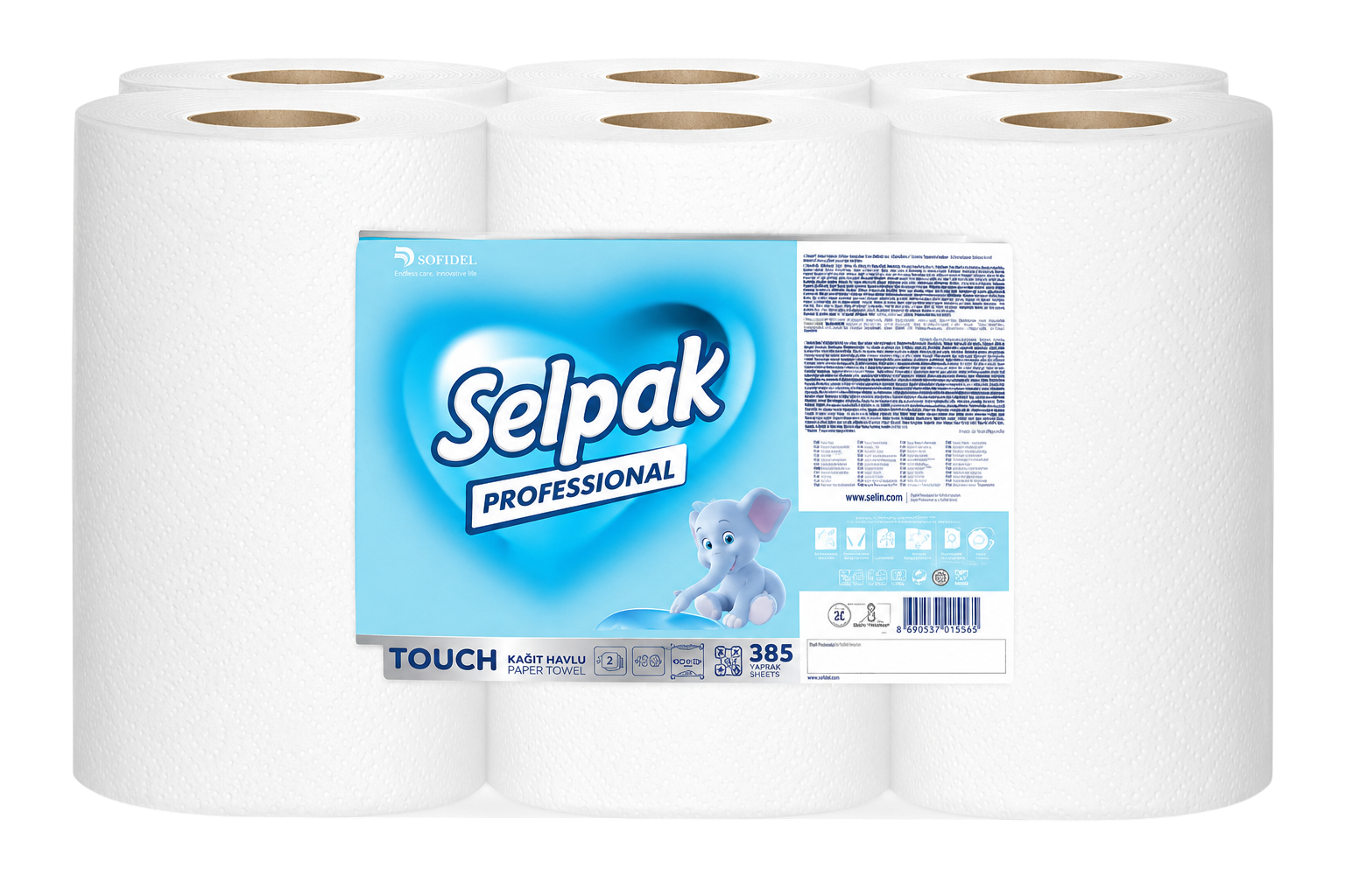 SELPAK PRO TOUCH İÇTEN ÇEKMELİ HAVLU 2 KATLI*6AD