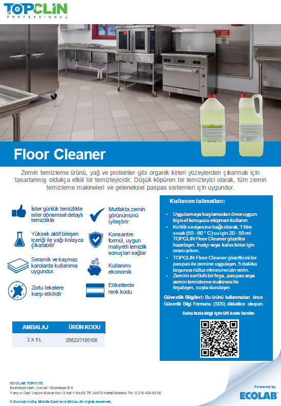 ECOLAB TOPCLIN FLOOR - 5 L (ZEMİN TEMİZLEME)