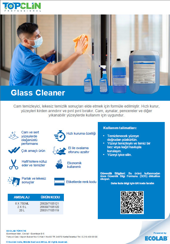 ECOLAB TOPCLIN GLASS CLEANER 5LT