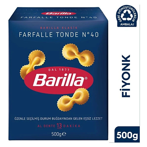 BARİLLA FARFALLE TONDE (Fiyonk) 500 GR