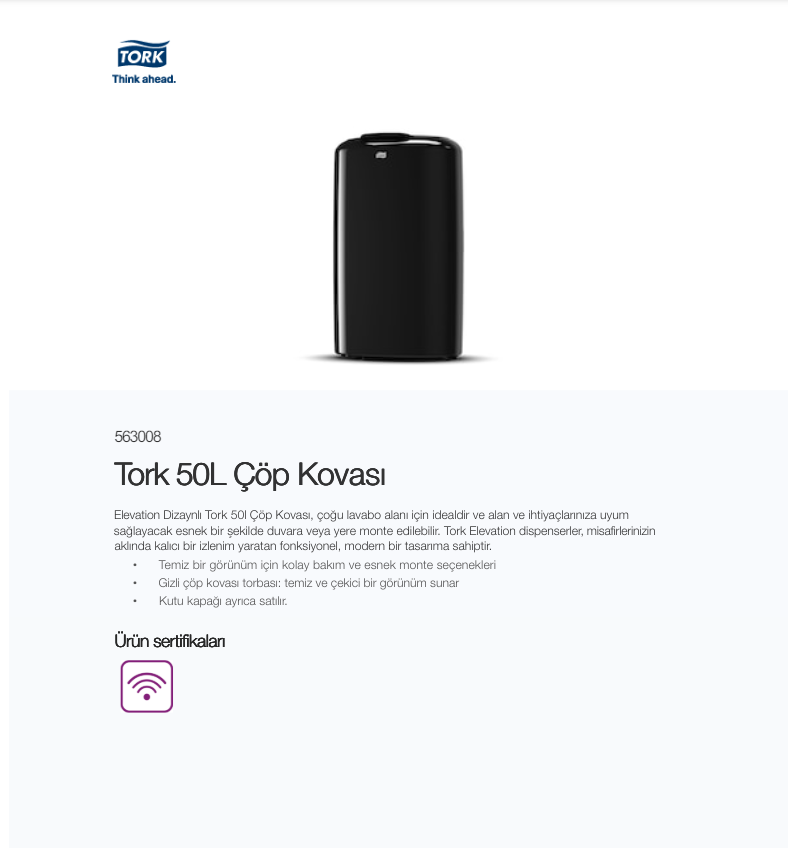 TORK 50 LT ÇÖP KOVASI SİYAH