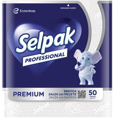 SELPAK PROF. MİNİ PEÇETE 50 Lİ (24X24CM)