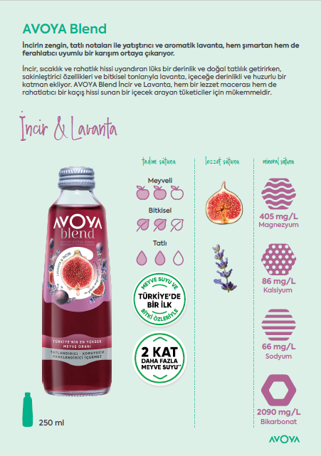 AVOYA BLEND MADEN SUYU İNCİR LAVANTA 250ML 6 ADET