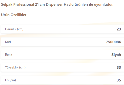 SELPAK PRO MEKANİK HAVLU DİSPENSERİ SİYAH