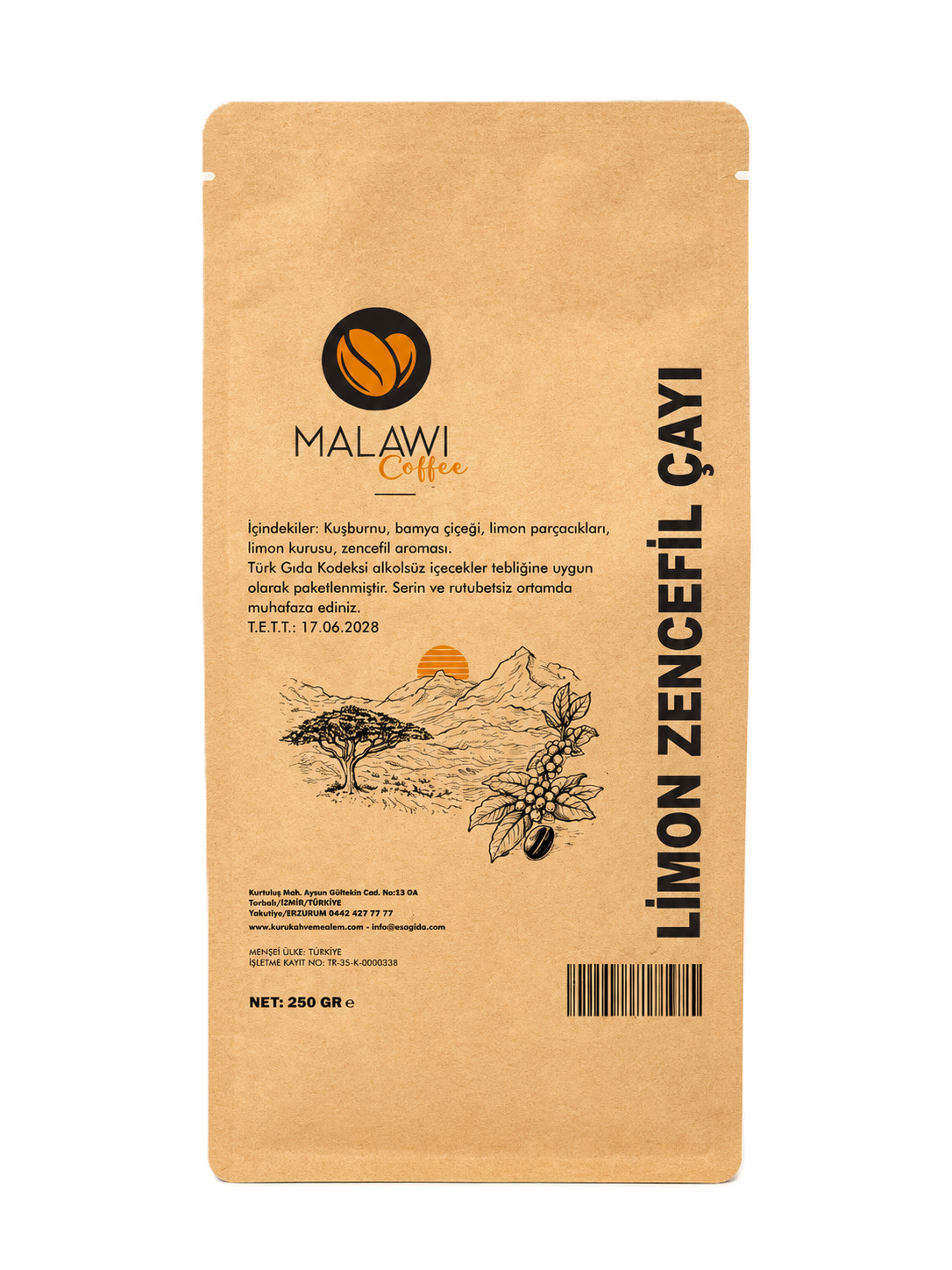 MALAWI COFFEE LİMON ZENCEFİL ÇAYI 250 GR