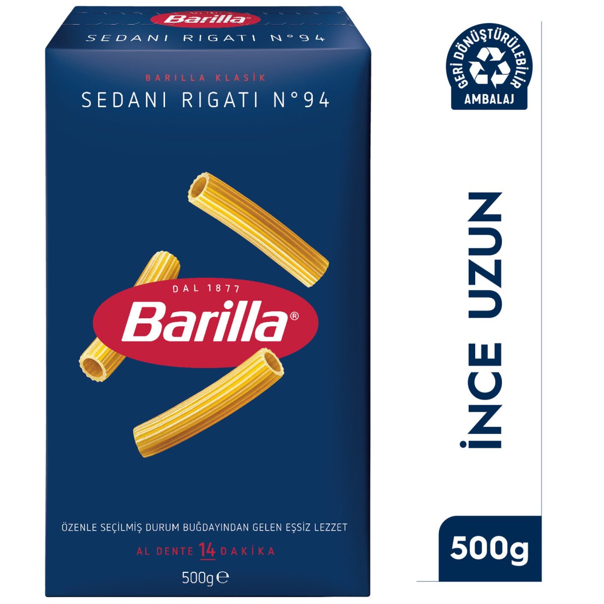 BARİLLA SEDANİ RİGATE (İNCE UZUN KESME )500GR