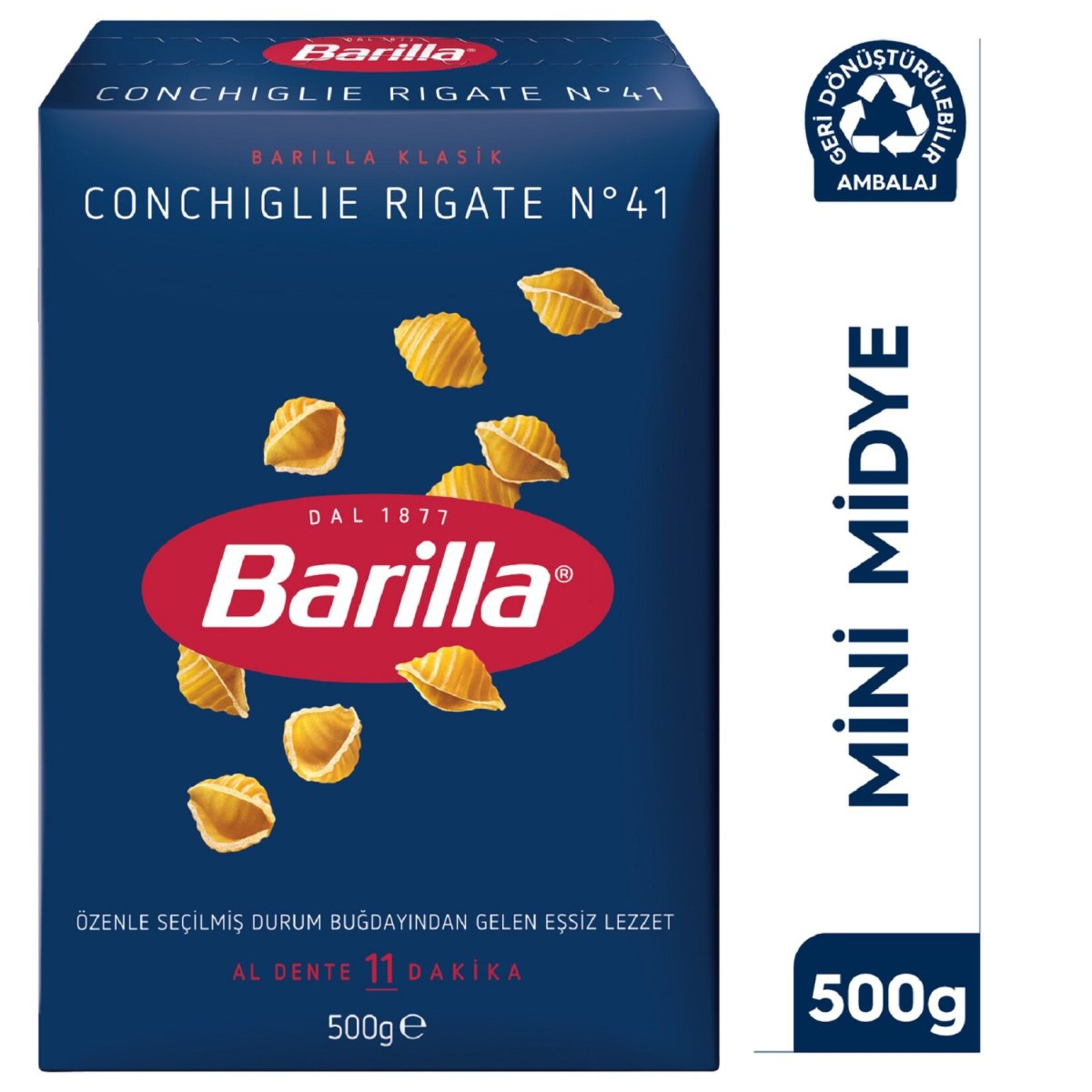 BARİLLA CONCHIGLIE RIGATE  (Mini Midye) 500 GR