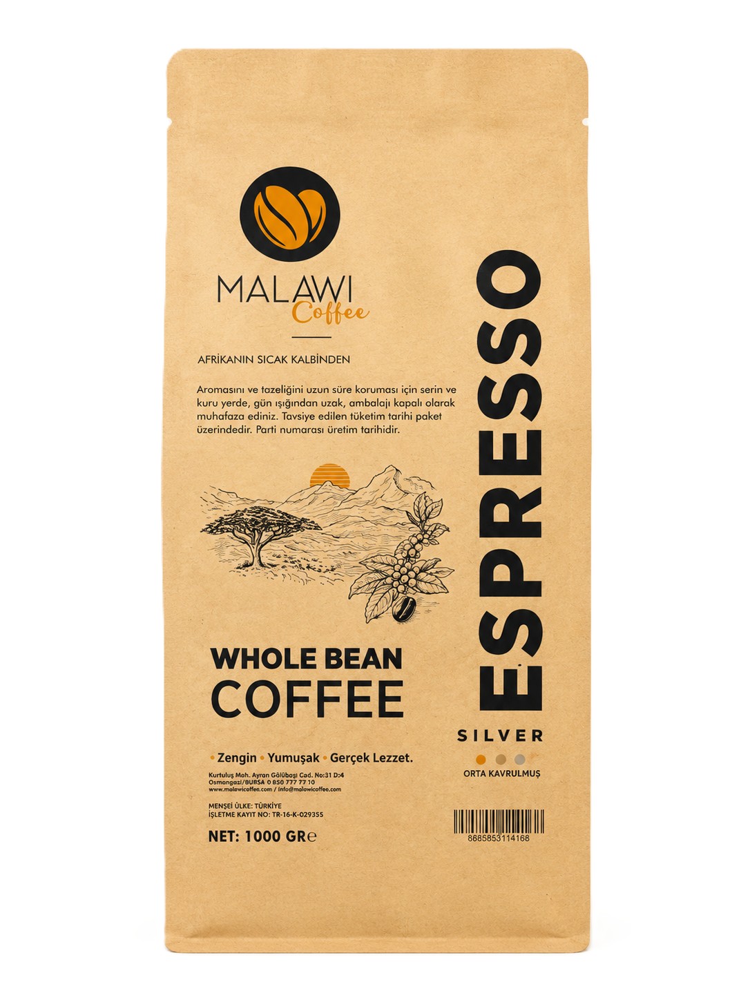 MALAWI COFFEE ESPRESSO SILVER 1000GR