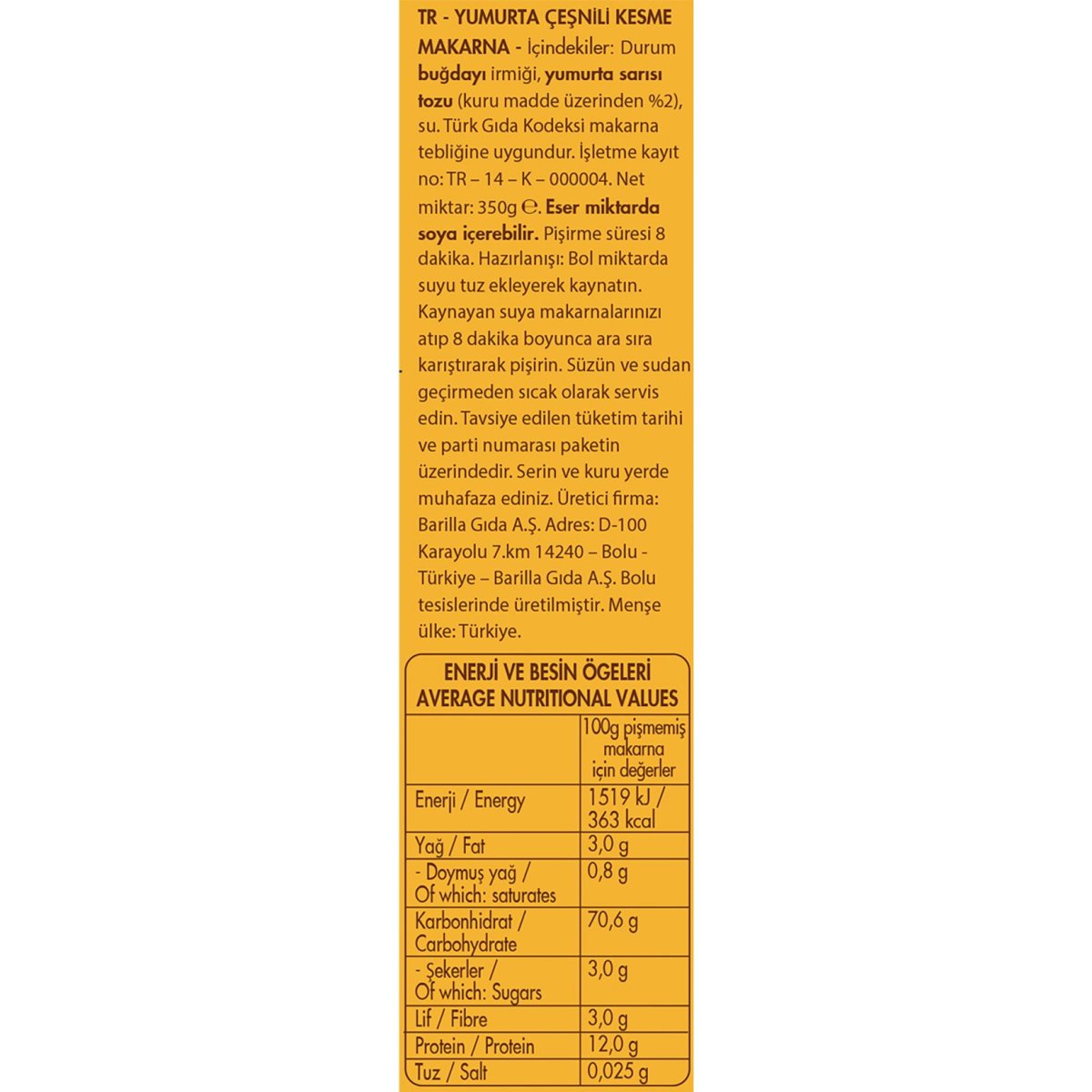 FİLİZ YUMURTALI 350 GR ERİŞTE MAKARNA
