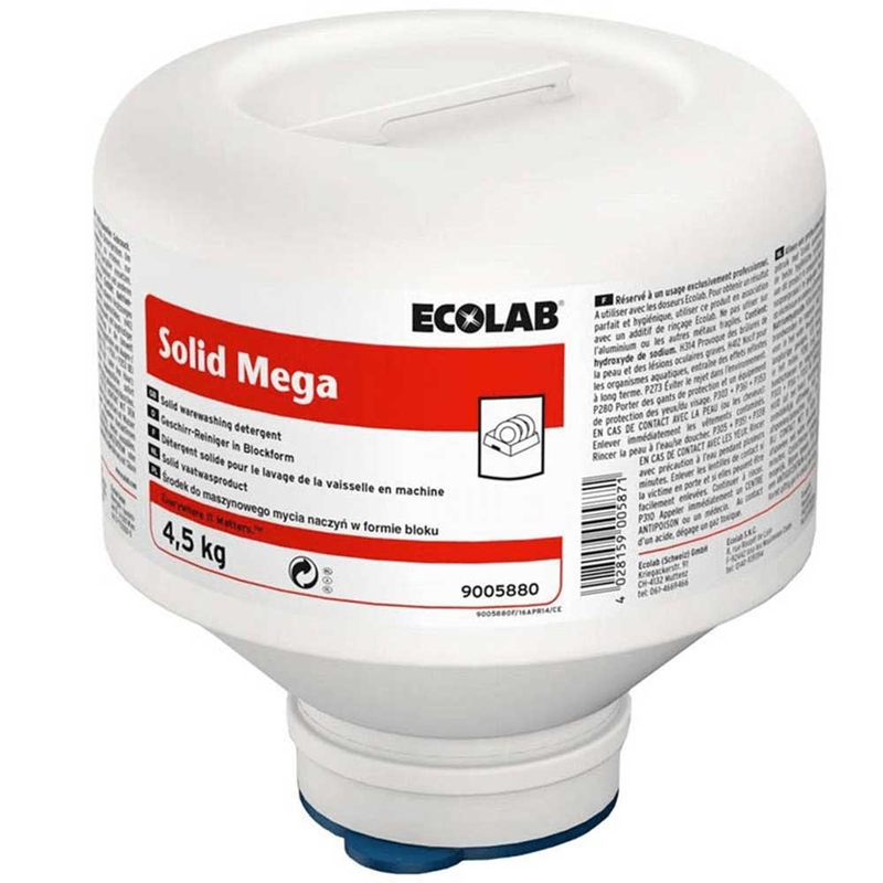 ECOLAB SOLID MEGA Orta ve sert sularda etkili, süper konsantre, katı bulaşık makinesi deterjanı 4.5 KG